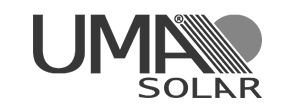 UMA Solar logo in grayscale