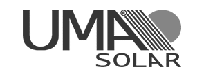 UMA Solar logo in grayscale